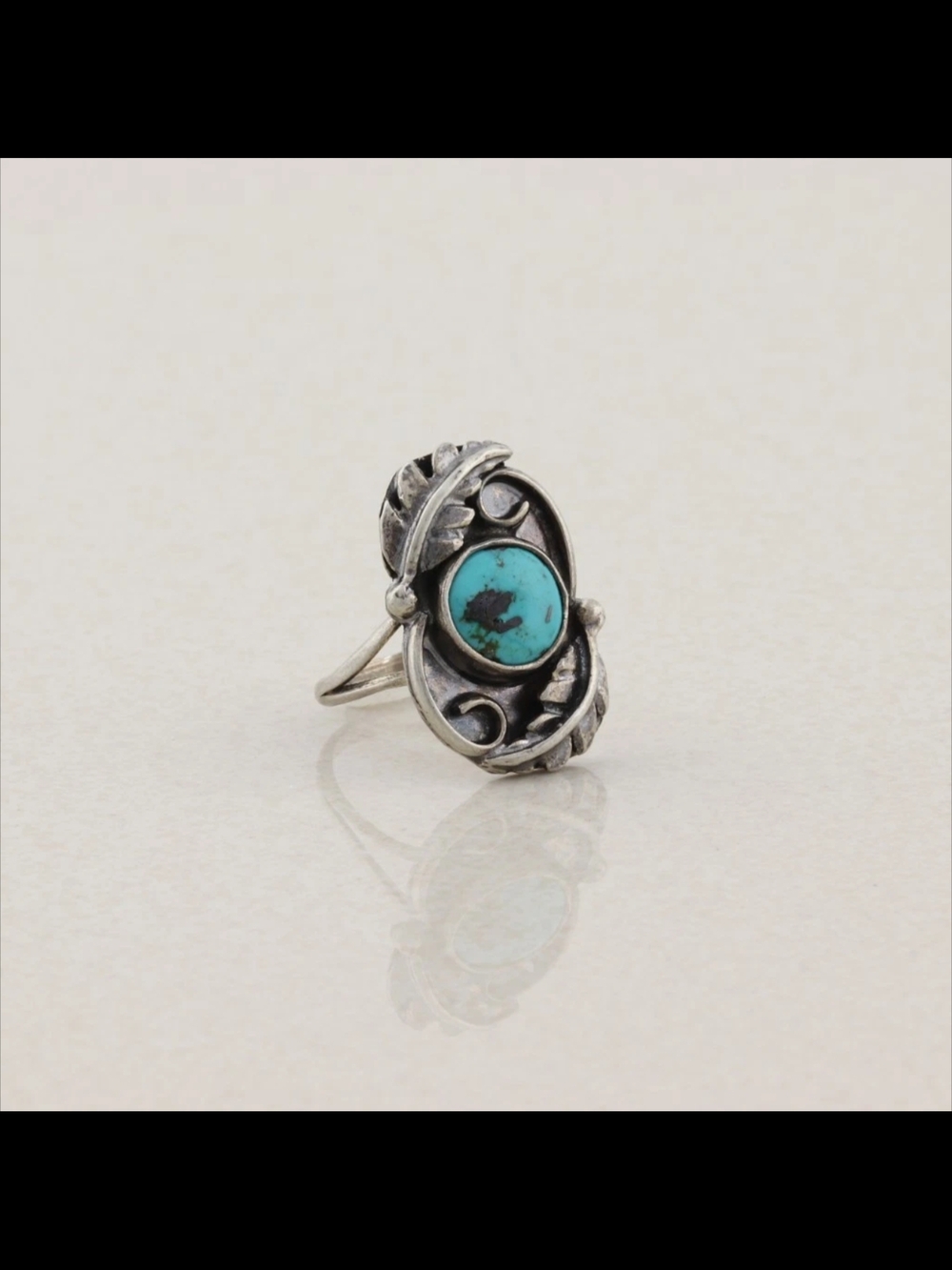 Sterling Silver Turquoise Statement Ring - Blue Stone - Picture 4 of 6